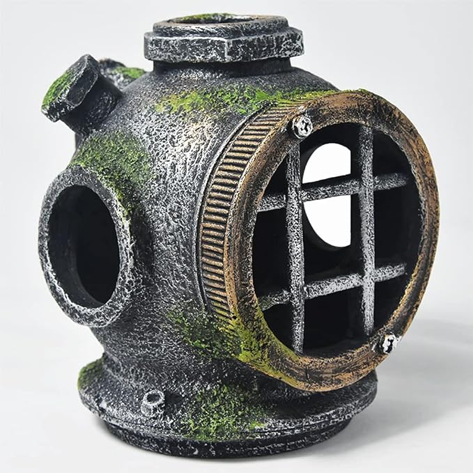 Fish Tank Decorations Betta Fish Accessories Disney Aquarium Decorations Clownfish House for Sleep Rest Hide and Play Scuba Helmet Wreckage Aquarium Décor Backgrounds