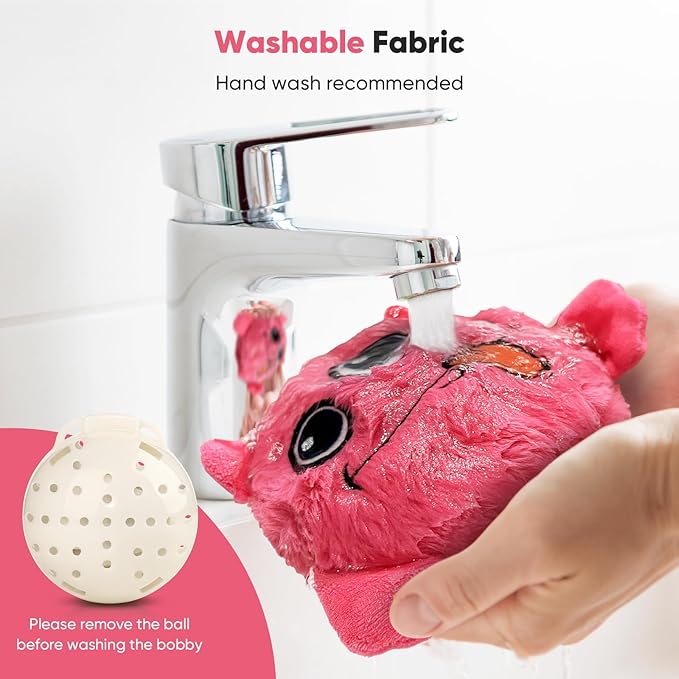 Petbobi Interactive Dog Toys for Boredom - Moving Dog Toy for Stimulating Play, Pet Plush Squeaky Ball for Small Medium Breeds with 4 Batteries, Pink