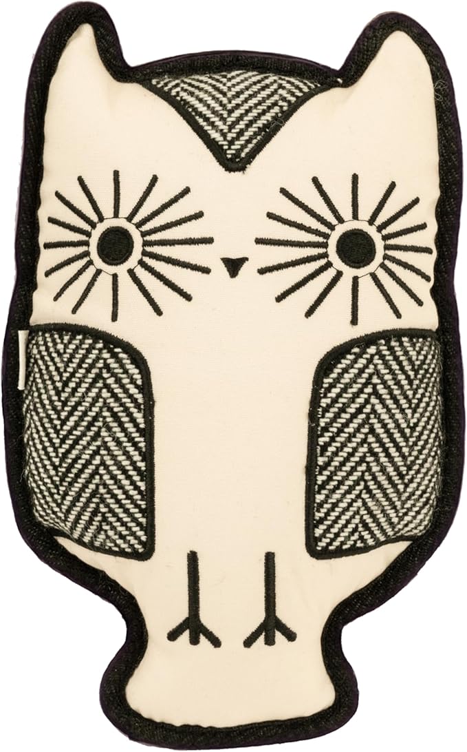 Harry Barker Durable Plush Dog Toys, Herringbone Owl Toy