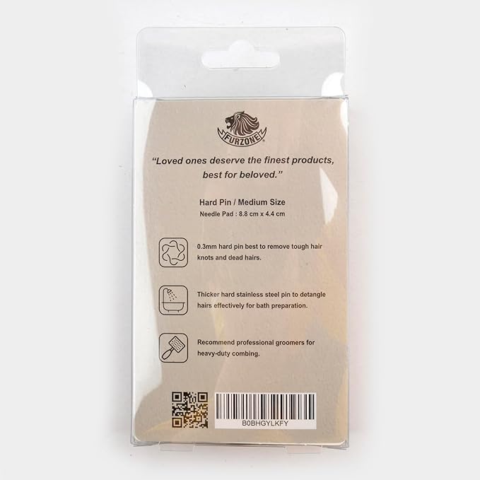 Wooden Slicker Brush - Stainless Steel Hard Pins for Grooming Short-Haired Pets (Size M)