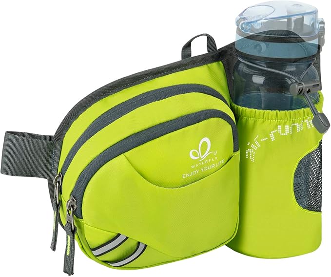 WATERFLY Fanny Pack Waist Bag: Waist Pack for Women Men with Water Bottle Holder Hiking Fanny Pack for Running Walking DogWalking Travel Cycling
