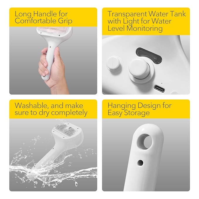 Cat Steam Brush for Shedding, Self Cleaning Cat Brush with Water Spray, 3-in-1 Design for Massage, Hair Removal, and Cleaning, Steamy Brushes for Indoor Cats and Dogs (Blue)