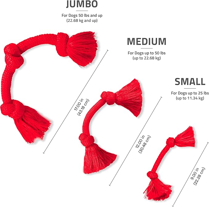 Playology Rope Toys for Dogs | Tug of War Dog Toy for Aggressive Chewers | Peanut Butter/Beef Scented Dog Toys | Medium Rope Toy for Interactive Play