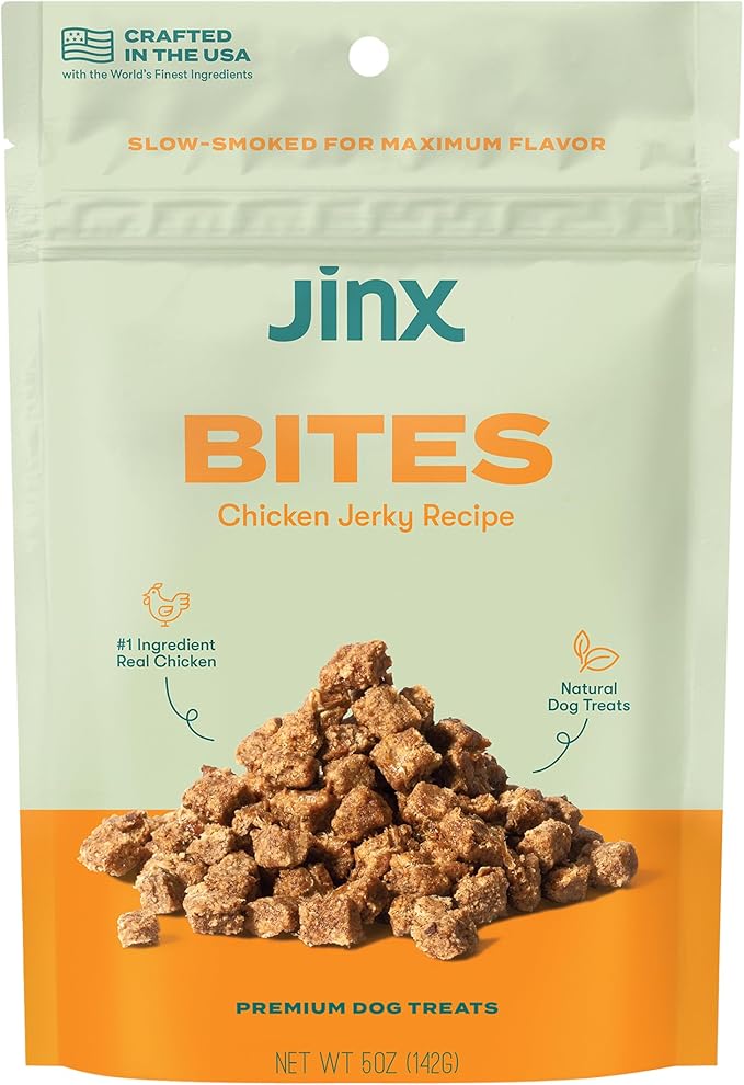 Jinx Chicken Bites Jerky Dog Treats - Soft & Chewy, All Natural Dog Jerky Treats with Cage-Free Chicken - Pet Products for All Dogs (Puppies, Adults & Seniors) - 5oz