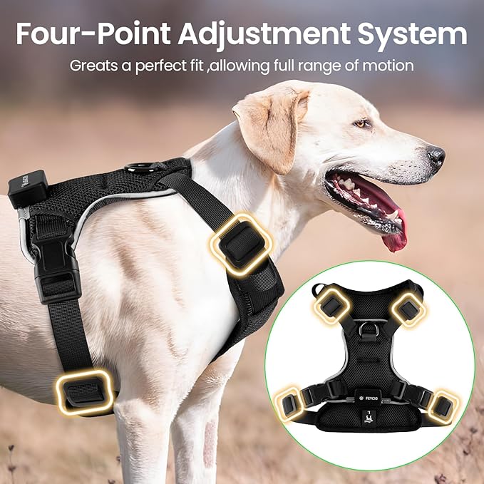 Light Up Dog Harness,Reflective Pet Harness Rechargeable,Led Dog Vest Harness for Night Walking,Adjustable Dog Safety Vest for Small Medium Large Dogs-No Pull,Black,M