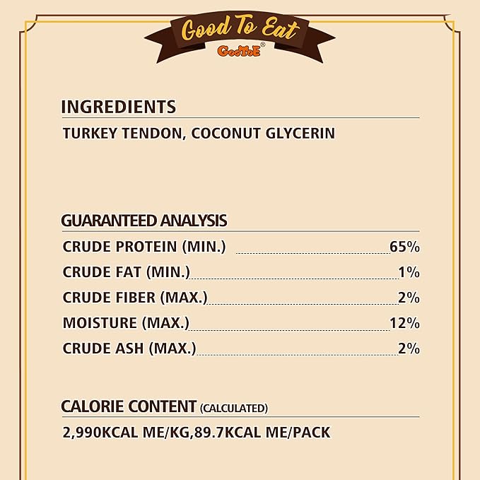 Gootoe Turkey Tendon Dog Treats, Pretzel (M) 3.17 oz, USA-Sourced Turkey Tendon, Natural Snack, Premium Puppy Chews, Hypoallergenic, Reseal Value Bags, Size for Medium Dogs