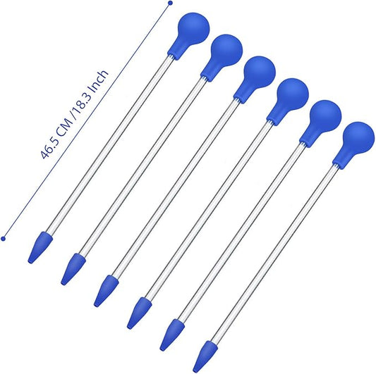 Aquarium Choice Coral Feeder Long Syringe Tube Liquid Fertilizer Feeder SPS HPS Marine Reef Coral Feeder Tool Fish Excreta Cleaner (6 Units 46.5CM/18.3 Inch)