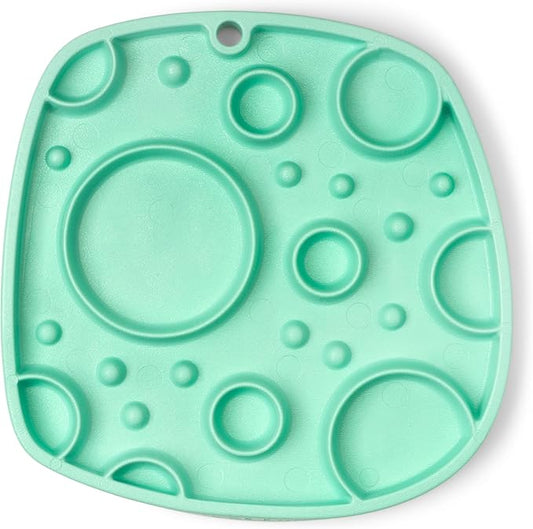 West Paw Seaflex Bubbles Feast Mat – All-in-One, Slow Feeder, Lick Mat – Encourages Foraging & Food Exploration - Engages Picky Eaters & Slow Feeding - Versatile – Easy to Clean, Non-Toxic - Mint