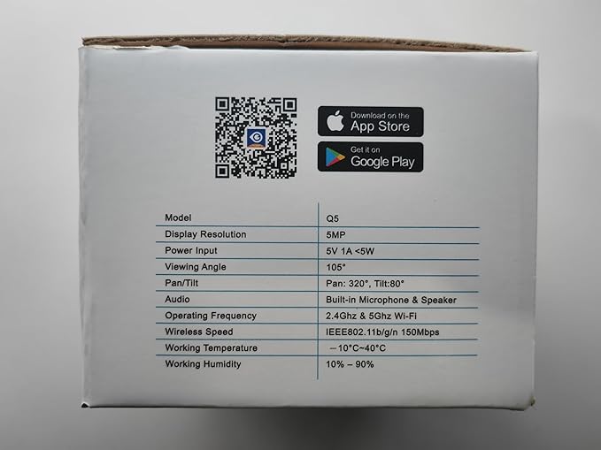 wansview Security Camera, IP Camera, WiFi Home Indoor Camera for Baby/Pet/Nanny, 2 Way Audio Night Vision, Compatible with Alexa, with TF Card Slot and Cloud, Q5 (Black, 5MP)