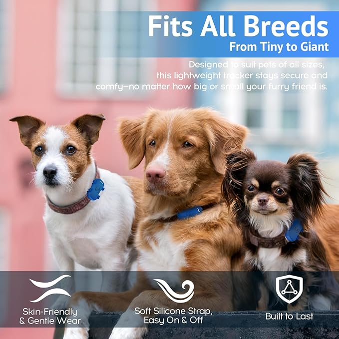 SUOFEIYA GPS Pet Tracker，Real-time Tracker for Dogs，Activity & Fitness Monitor，Virtual Fence，Waterproof，LED Light