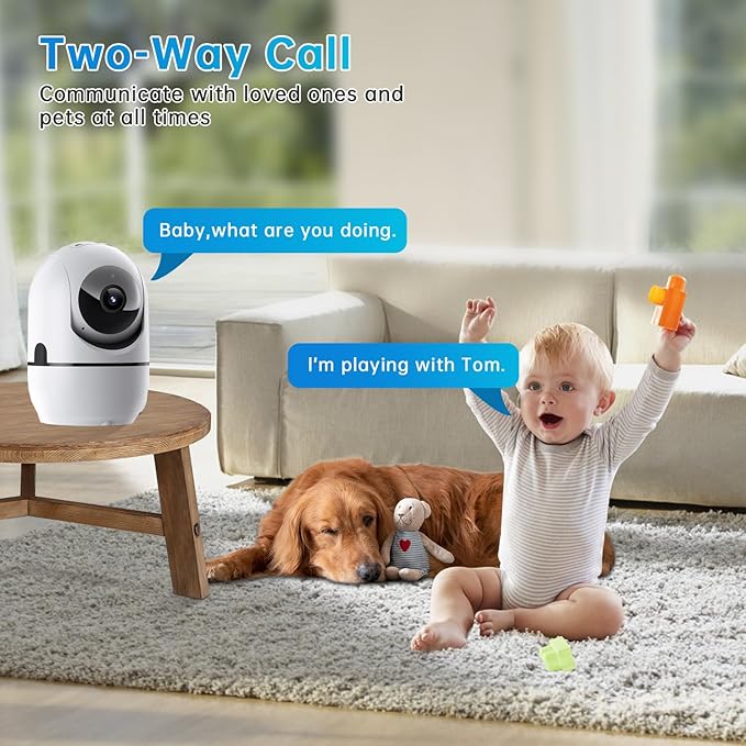 Pan/Tilt Indoor Security Camera, 5G&2.4G WiFi Indoor Cameras Wireless for Home Security, Baby/Pet/Dog/Cat Camera with Phone App, Motion Sensor & Night Vision, 2-Way Audio, TF/Cloud Storage