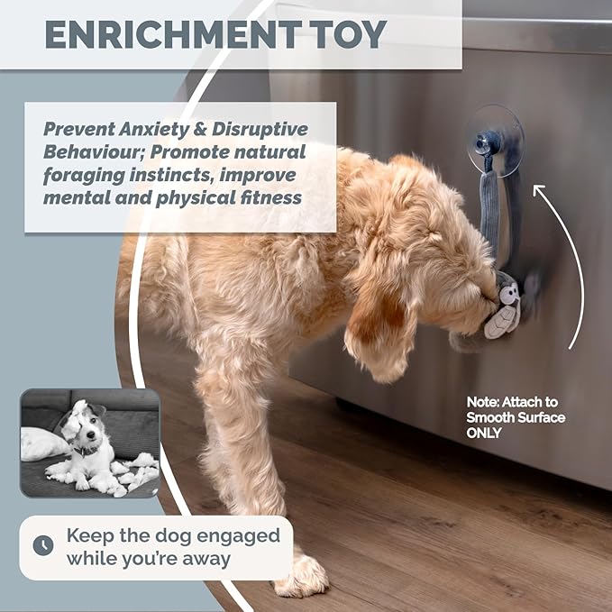 POPUPJOYS Durable Hide & Seek Snuffle Mat for Dogs, 2-in-1 Enrichment Puzzle Toy with Detachable Tail & Squeaker, Adjustable Difficulty Level with Suction, Machine Washable, Gift-Ready (Elephant)