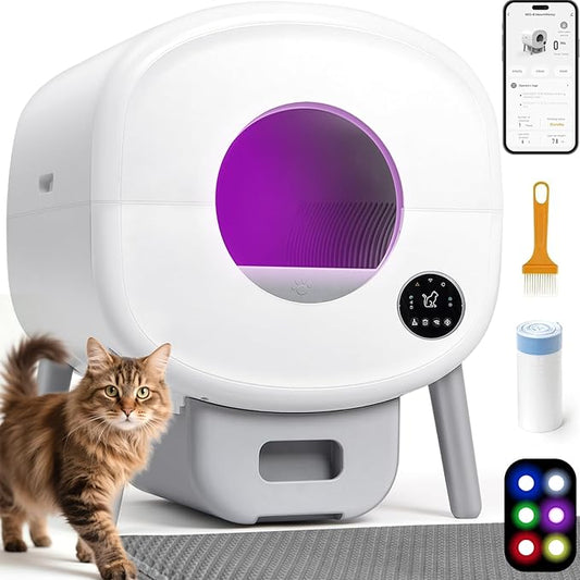 Self Cleaning Litter Box: Automatic Cat Box with App Control, Odor-Free Smart Cleaning System for Multiple Cats, Large Self-Cleaning Solution