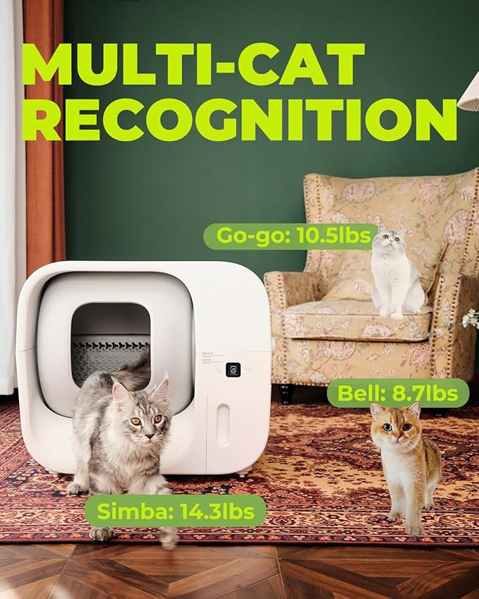 Furbulous True Odor-Free Self Cleaning and Packing Litter Box, Automatic Cat Litter Box with Self-Pack and Refill System, APP Control, Extra Large Space for 3.3-22 lbs Cats, Upgraded Version