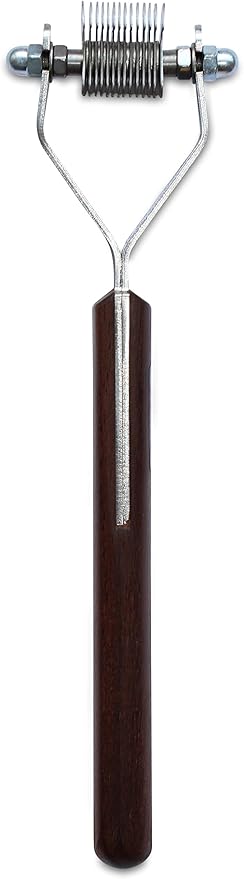 Mars Coat King Mini Dematting Undercoat Grooming Rake Stripper Tool and Detailing Body Work for Dogs and Cats, Stainless Steel with Wooden Handle, Made in Germany, 14-Blade Extra Fine