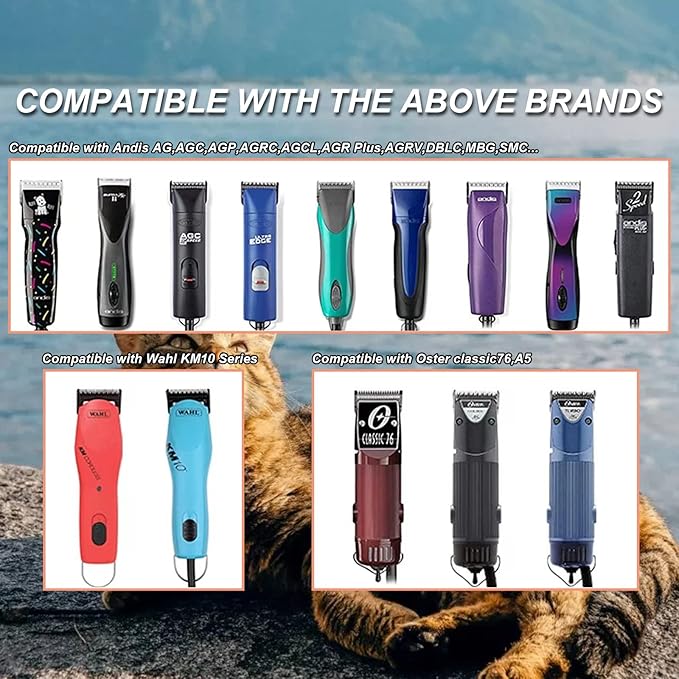 Detachable Pet Dog Grooming Clipper Ceramic Blade,Compatible with Andis Size 40 Cut Length 1/100"(0.25mm),Compatible with Oster A5, Wahl KM Series Clippers