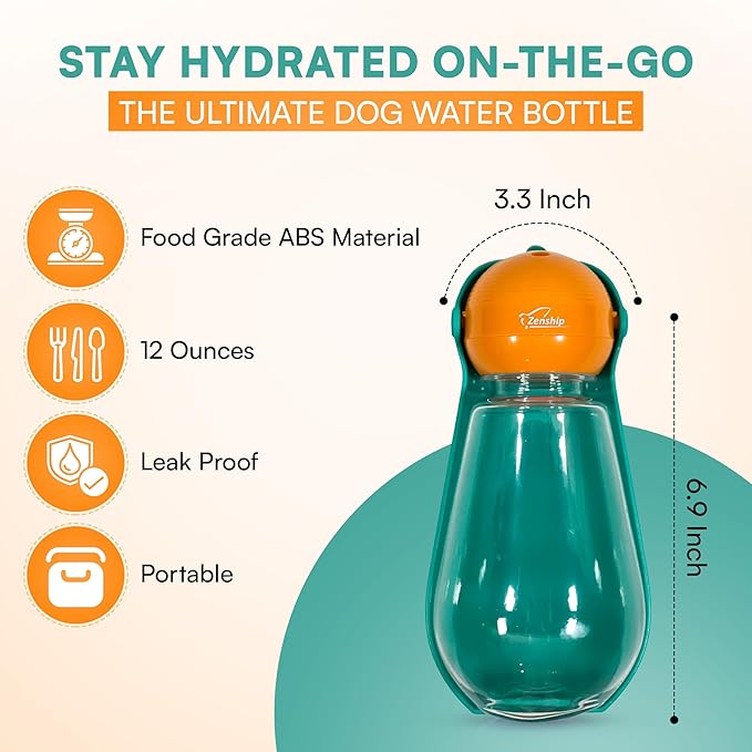 Foldable Dog Water Bottle Dispenser with Portable Bowl
