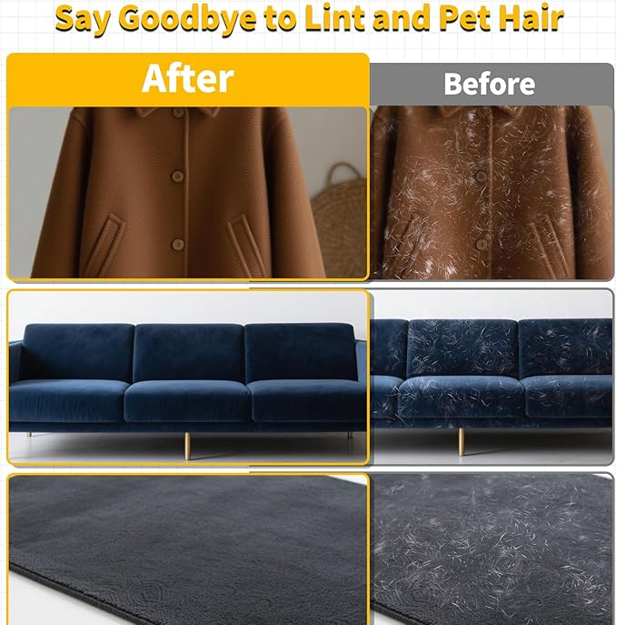 Pet Hair Removal Glove for Dogs & Cats, Newly Upgraded Reusable Electrostatic Pet Hair Gloves, Pet Hair Remover Tool for Clothing, Couch, Carpet, Car Seat