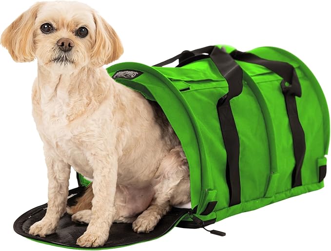 SturdiBag Pro 2.0 Pet Travel Carrier for Cats and Dogs | Soft Sided Pet Carrier Bag with Safety Clips and Seatbelt Straps for Car Travel | XL, Lime