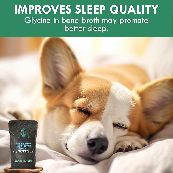 Holistic Bin Canine Chicken Bone Broth Protein Powder for Bone, Muscle & Joint Health - Nutrient-Rich Supplement for Dogs, Supports Mobility & Recovery, Grain-Free & Easy to Digest - 50 Grams