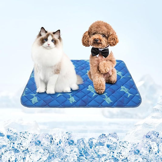 Homimp Dog Cooling Mat,19.5" x 27.5" Thicken Self-Cooling Mat for Dog&Cat,Internal Waterproof& Endothermic,Washable Pet Ice Cool Pad Blanket,Pet Sleeping Pad for Indoor Outdoor in Summer, Non-Toxic