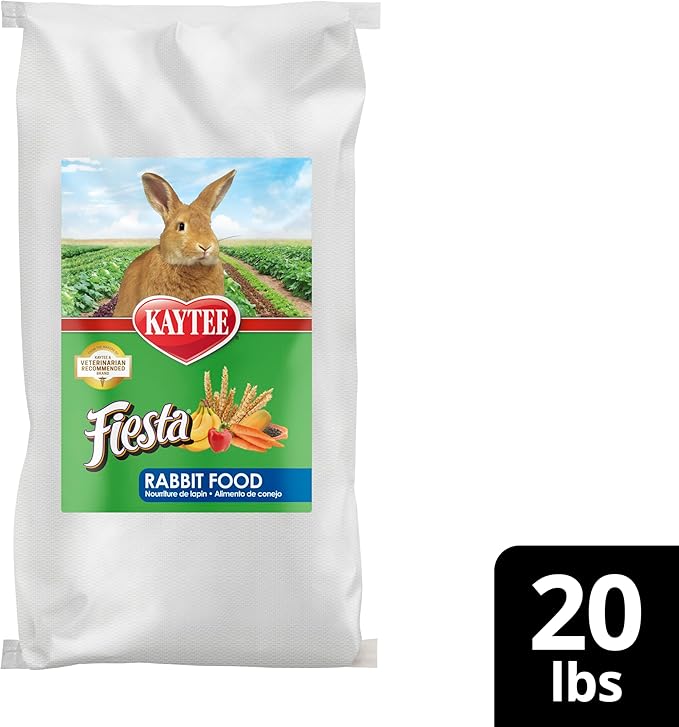 Kaytee Fiesta Rabbit Food, Nutritious and Fun Blend, Supports Dental Health and Digestion, 20 pounds