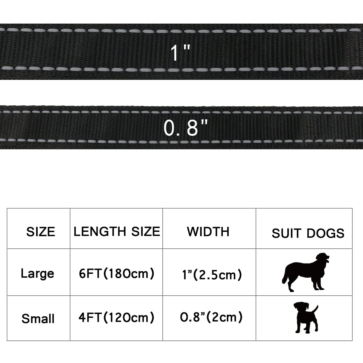 USB Rechargeable LED Dog Leash - 7 Colors & Color Cycling Mode, Light Up Dog Leash for Night Walking, Heavy Duty Padded Handle, 6FT for Small Medium Large Dogs