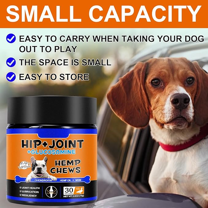 Hip and Joint Supplements Chews for Dogs, 30PCS Hip & Joint Care Tablets with Glucosamine, Chondroitin, Green-Lipped Mussels and Vitamins for Dog Joint Care (Duck Flavor)