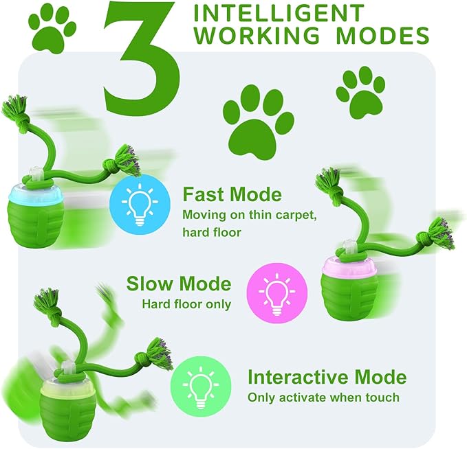 Interactive Dog Toys, [2025 Newly Upgraded] Interactive Dog Ball for Medium/Large Dogs, Automatic Moving Dogs Toy Wicked Ball for Boredom & Training, Play Music, USB Rechargeable(Green)