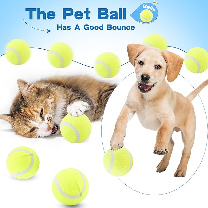 18 Pack 2.4 Inch Pet Mini Tennis Balls Dog Training Tennis Balls Bulk for Indoor and Outdoor Pet Playing Fecth Interactive Training Toys