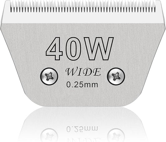 40W Wide Pet Dog Grooming Detachable Blades,Compatible with Andis,Oster A5,Wahl KM10 Clippers,Cut Length 1/100"(0.25mm) for Larger Animals