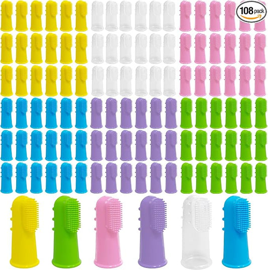 108 Pcs Dog Toothbrush Dog Finger Brushes, Soft Pet Toothbrush Pet Oral Care Dental Brush Easy Teeth Cleaning for Small Cats and Puppy