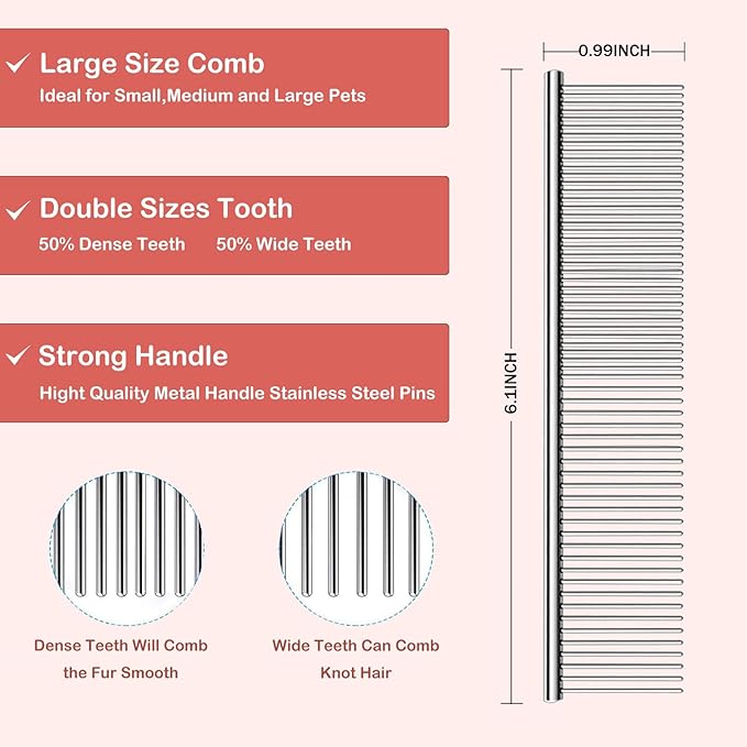 Dog Slicker Brush for Golden Doodle Grooming Kit - Dematting Brushes for Goldendoodles, Labradoodles, Poodles - Pet Hair Brush for Short & Medium Haired Dogs - Small (Red)