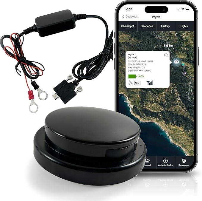 LandAirSea Overdrive Permanent GPS Tracker - Includes Waterproof Hardwire Kit and Permanent Mount. Perfect for Long-Term Tracking of Equipment, Vehicles, and More. Real-Time Global Tracking.
