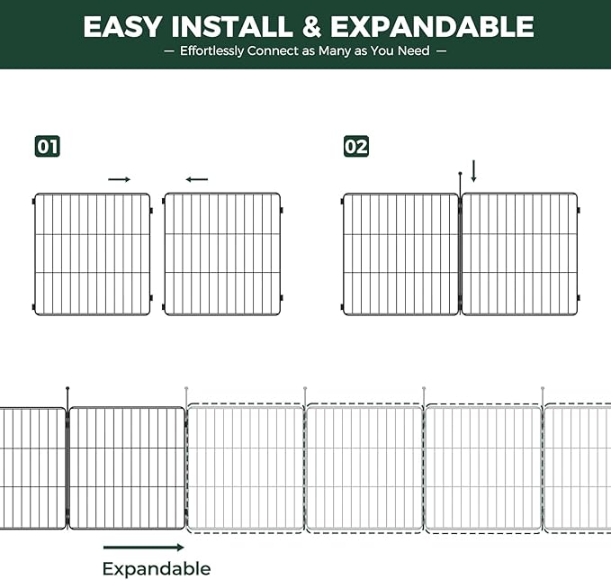 FXW MiniPaws Unleashed Dog Playpen for Yard & RV Camping, Expandable 20-inch 16 Panels for Puppies and Small Dogs, Portable for Indoor and Outdoor Use