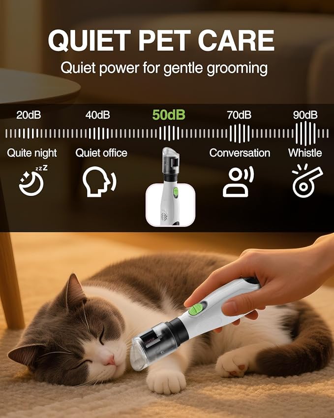 WORKPRO 6-Speed Dog Nail Grinder, Pet Nail Grinder for Small, Medium, and Large Dogs and Cats, 70 Accessories Rotary Tool with Type-C Charging Cable and Storage Bag for Sanding, Carving, and Polishing