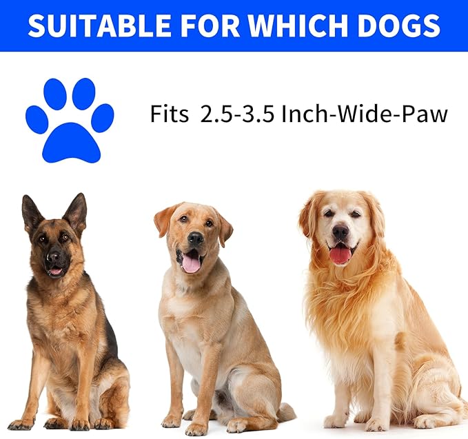 Dog Paw Cleaner, Washer, Muddy Pet Foot Cleaner for Small Medium Large Breed Dogs/Cats (with 3 absorbent towel) (Navy Blue, Large)