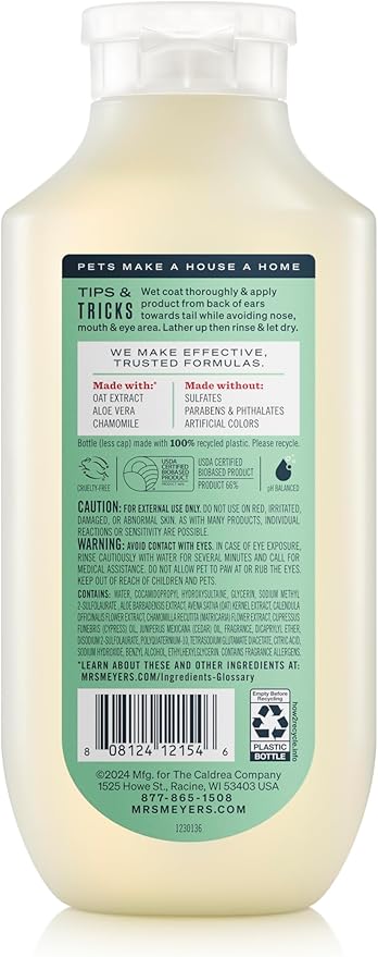 MRS. MEYER'S Clean Day 3 in 1 Dog Shampoo, Sweet Chamomile Scent, 14oz