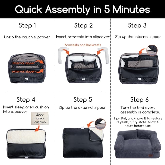 Hollypet Fluffy Plush Pet Cat Couch Soft Calming Pet Sofa Beds for Medium Small Cats and Dogs, Sky Blue