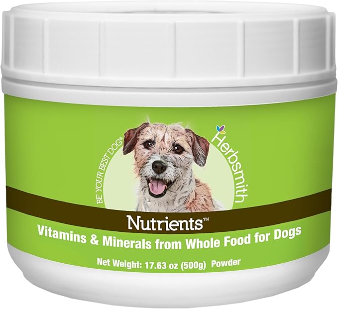 Herbsmith Nutrients Superfood Dog Multivitamin Featuring Vitamins & Minerals from Whole Foods Boost Kibble or DIY Raw with Antioxidants for Puppies to Seniors - 17.63 oz