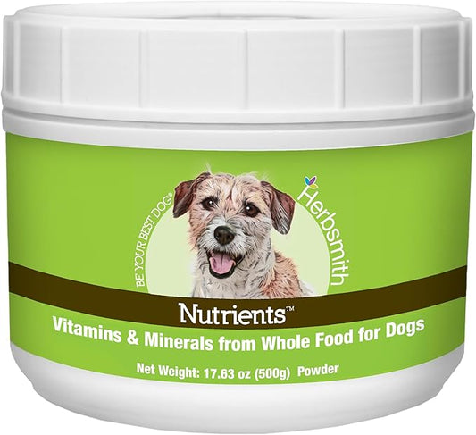 Herbsmith Nutrients Superfood Dog Multivitamin Featuring Vitamins & Minerals from Whole Foods Boost Kibble or DIY Raw with Antioxidants for Puppies to Seniors - 17.63 oz