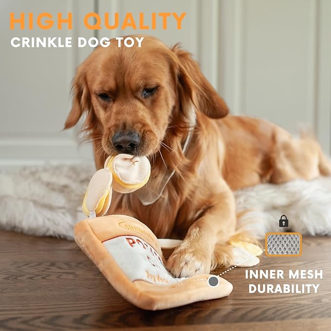 Dog Enrichment Puzzle Toys, Interactive Snuffle Crinkle Treat Toy for Boredom and Mental Stimulating, Nose Work Potato Chips Dog Toy for Small, Medium and Large Dogs