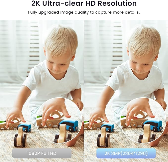 Galayou Indoor Home Security Cameras - 2K WiFi Surveillance Camera with Two-Way Audio for Baby/Pet/Dog/Nanny, Smart Siren with Phone App, SD/Cloud Storage, Works with Alexa & Google Home G7-2PACK