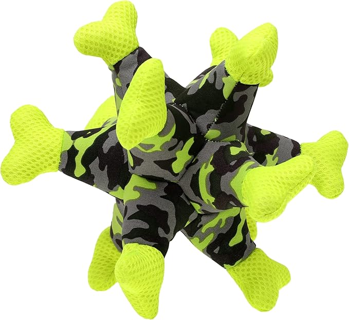 Dog Chew Squeaky Toys, Dog Teeth Cleaning Toy, Tug of War, Stuffed Jack Bone Toy with Squeakers, Interactive Toy for Small Medium Large Dogs,Green