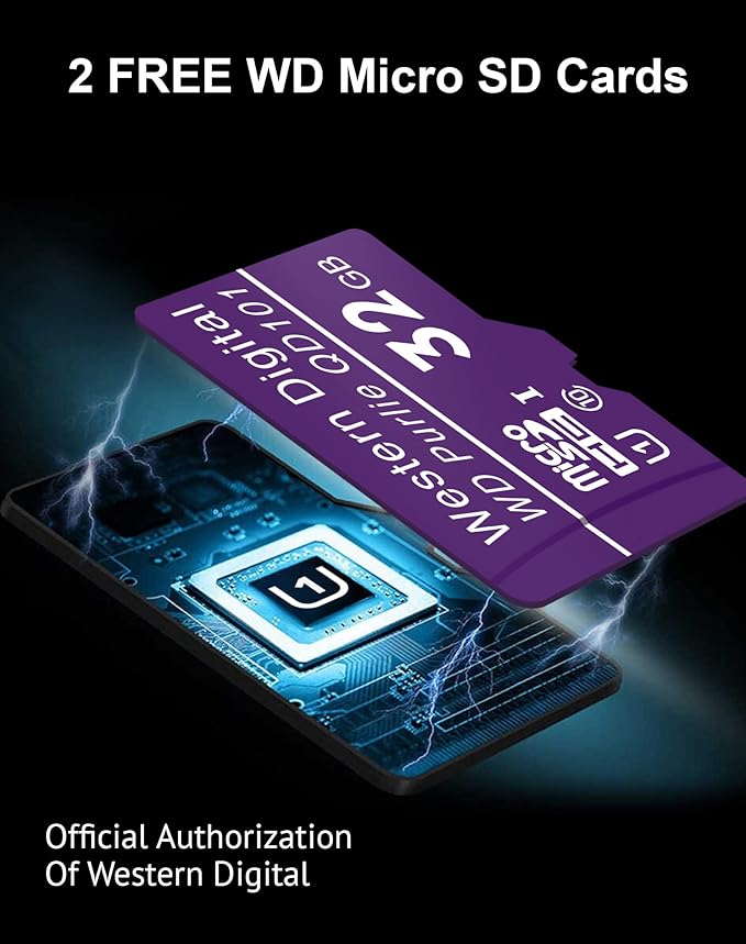 LaView Pan/Tilt Security Camera for Baby Monitor with Phone App (2 Pack+2 32GB SD Cards), 1080P WiFi Pet Camera Indoor, 360° Home Security Camera with Motion & Sound Detection, Two-Way Audio