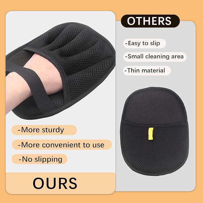 3 Pcs Magic pet Hair Remover Glove - Reusable & Easy-to-Clean cat and Dog Fur Brush for Effortless Grooming, Upgraded Grip and Large Size for Better Coverage