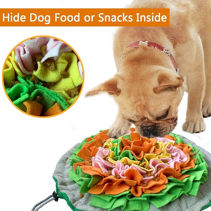 Snuffle Mat for Dogs, Interactive Foraging Puzzle Blanket, Nosework Feeding Bowl Sniffing Pad for Cats Puppies Small Medium Pets