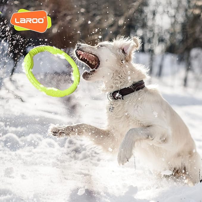 LaRoo Dog Ring Toy - Durable Flying Ring for Fetch, Water Play & Training | Tough Chew-Proof Design for Aggressive Chewer Breeds, Easy-Throw Lightweight Frisbee for Medium/Large Dogs(Green/30cm)