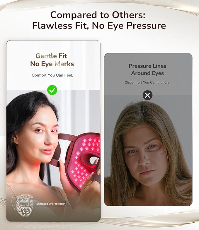 JOVS Red Light Therapy Mask for Face, LED Face Mask with Near-Infrared Light, Rechargeable, 4 Modes, Portable Anti-Aging Skin Care Device for Home Use