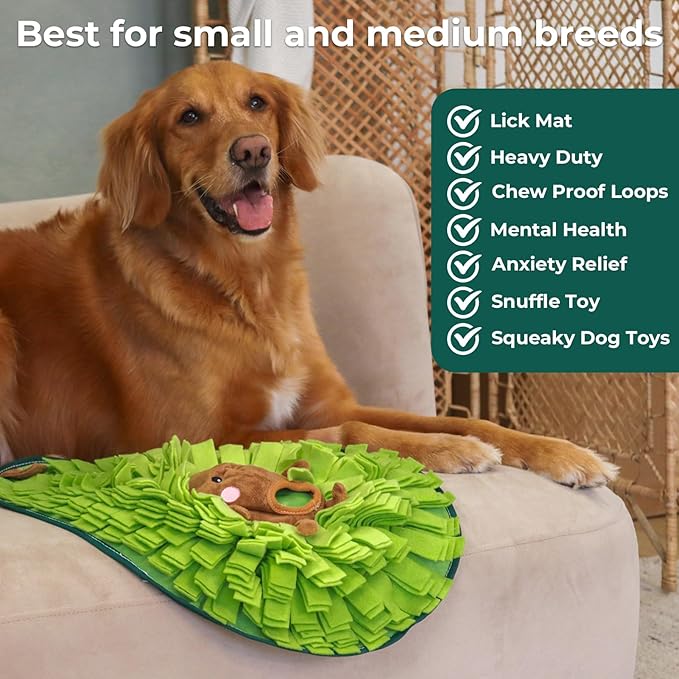 Snuffle Mat for Dogs Avocado Pal, X-Large 21.5" x 15", Enrichment Toy Slow Feeder, Puppy Toys to Keep Them Busy, Machine Washable, for All Dog Sizes